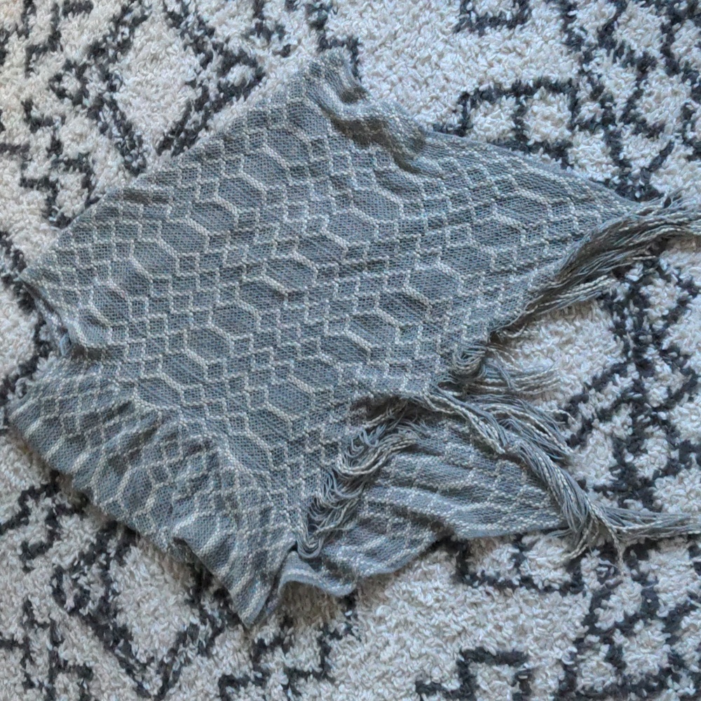 Grey and white knit cape by world market